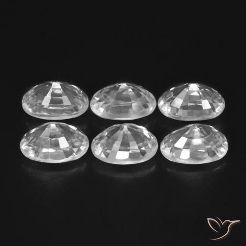 Pedras preciosas de Zircão Branco natural de 5.24 ct, oval, VVS-VS