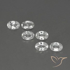 3.95ctw Natural Branco Zircão, oval, VVS-VS