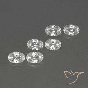 Pedras preciosas de Zircão Branco natural de 4.92 ct, oval, VVS-VS