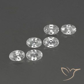 Pedras preciosas de Zircão Branco natural de 4.57 ct, oval, VVS-VS