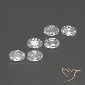 Pedras preciosas de Zircão Branco natural de 4.24 ct, oval, VVS-VS