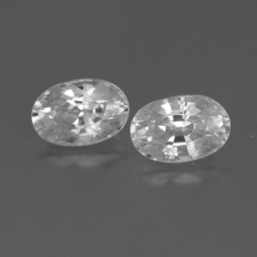 Pedras preciosas de zircão branco natural de 1,62 ct, corte oval, VVS