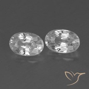 Pedras preciosas de Zircão Branco natural de 1.68 ct, oval, VVS