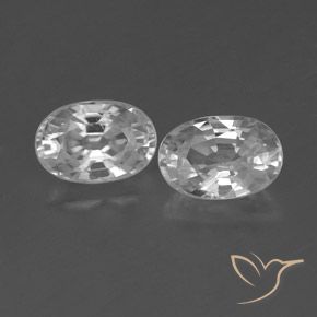 1.66ctw Natural Branco Zircão, oval, VVS-VS