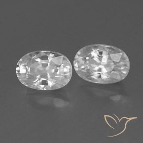 Pedras preciosas de Zircão Branco natural de 1.87 ct, oval, VVS-VS