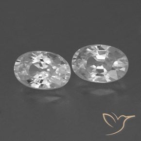 Pedras preciosas de Zircão Branco natural de 1.65 ct, oval, VVS-VS