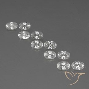 7.55ctw Natural Branco Zircão, oval, VVS-VS