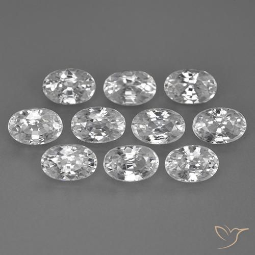8.33ctw Natural Branco Zircão, oval, VVS-VS