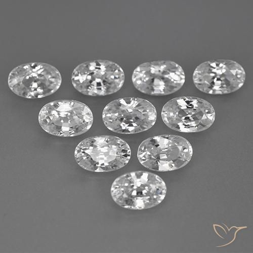 Pedras preciosas de Zircão Branco natural de 8.33 ct, oval, VVS-VS