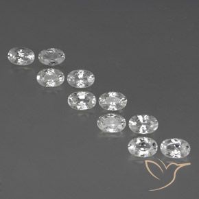 7.74ctw Natural Branco Zircão, oval, VVS-VS