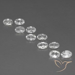 6.50ctw Natural Branco Zircão, oval, VVS-VS