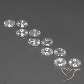 7.78ctw Natural Branco Zircão, oval, VVS-VS