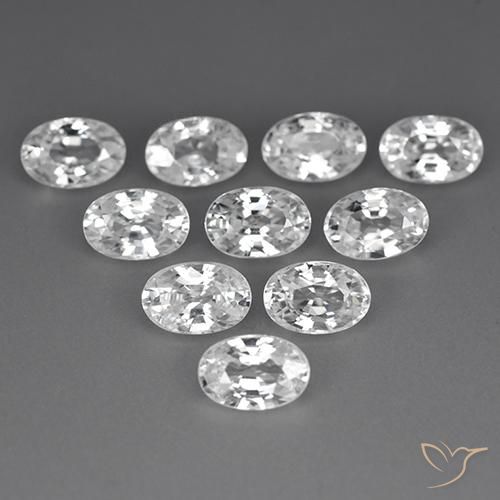 7.43ctw Natural Branco Zircão, oval, VVS-VS