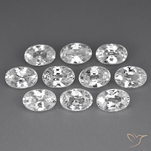 Pedras preciosas de Zircão Branco natural de 7.43 ct, oval, VVS-VS