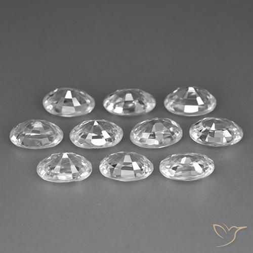 Pedras preciosas de Zircão Branco natural de 7.43 ct, oval, VVS-VS