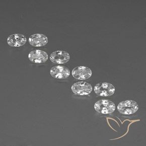 7.50ctw Natural Branco Zircão, oval, VVS-VS