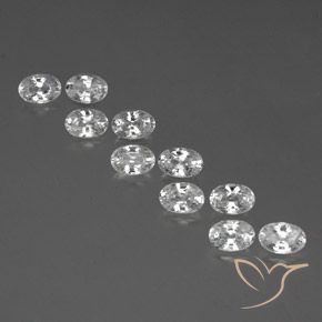7.64ctw Natural Branco Zircão, oval, VVS-VS