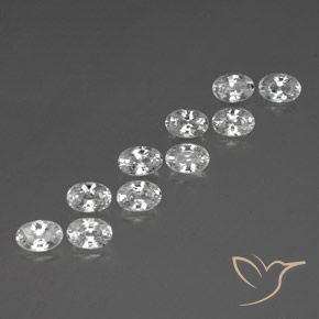 Pedras preciosas de Zircão Branco natural de 7.64 ct, oval, VVS-VS