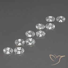 Pedras preciosas de Zircão Branco natural de 7.60 ct, oval, VVS-VS
