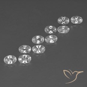 Pedras preciosas de Zircão Branco natural de 8.25 ct, oval, VVS-VS
