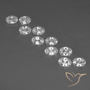 7.23ctw Natural Branco Zircão, oval, VVS-VS