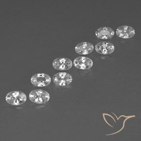 Pedras preciosas de Zircão Branco natural de 7.58 ct, oval, VVS-VS