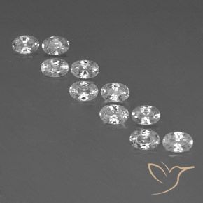 7.51ctw Natural Branco Zircão, oval, VVS-VS