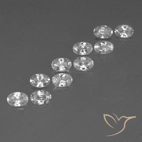 Pedras preciosas de Zircão Branco natural de 7.51 ct, oval, VVS-VS