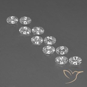 7.49ctw Natural Branco Zircão, oval, VVS-VS