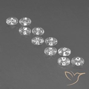7.93ctw Natural Branco Zircão, oval, VVS-VS