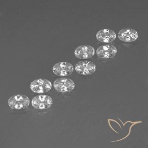 Pedras preciosas de Zircão Branco natural de 7.93 ct, oval, VVS-VS