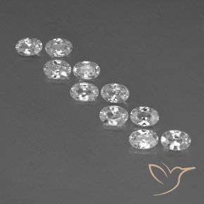 7.27ctw Natural Branco Zircão, oval, VVS-VS