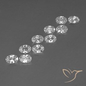Pedras preciosas de Zircão Branco natural de 7.27 ct, oval, VVS-VS
