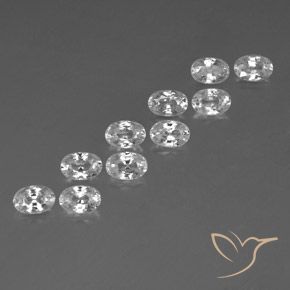 Pedras preciosas de Zircão Branco natural de 7.96 ct, oval, VVS-VS