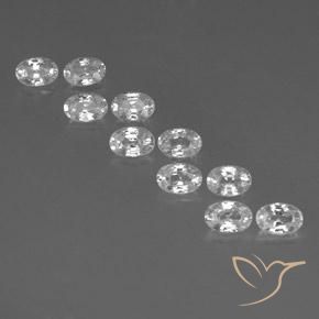 7.51ctw Natural Branco Zircão, oval, VVS-VS