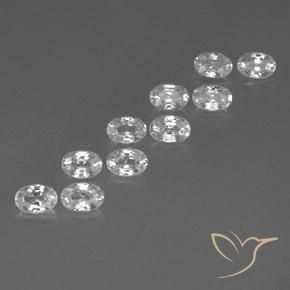 Pedras preciosas de Zircão Branco natural de 7.51 ct, oval, VVS-VS