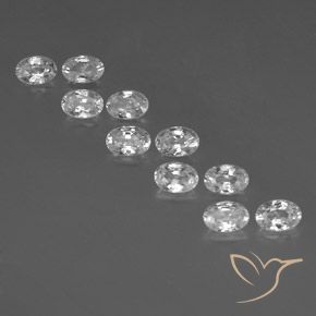 7.35ctw Natural Branco Zircão, oval, VVS-VS