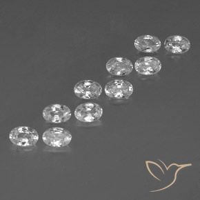 Pedras preciosas de Zircão Branco natural de 7.35 ct, oval, VVS-VS