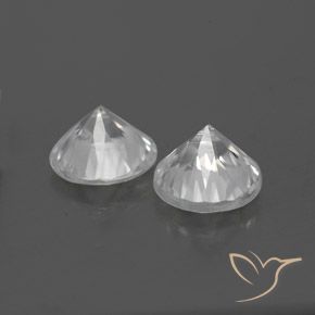 Pedras preciosas de Zircão Branco natural de 2.27 ct, Redondo, VVS-VS