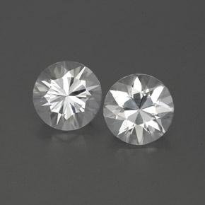 Pedras preciosas de zircão branco natural de 2,37 ct, corte redondo, VVS