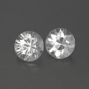 Pedras preciosas de zircão branco natural de 2,37 ct, corte redondo, VVS