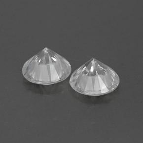 Pedras preciosas de zircão branco natural de 2,37 ct, corte redondo, VVS