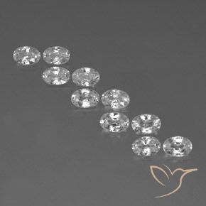 7.06ctw Natural Branco Zircão, oval, VVS-VS