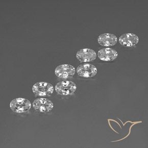 Pedras preciosas de Zircão Branco natural de 7.06 ct, oval, VVS-VS