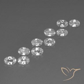 Pedras preciosas de Zircão Branco natural de 7.21 ct, oval, VVS-VS