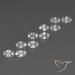 Pedras preciosas de Zircão Branco natural de 7.90 ct, oval, VVS-VS