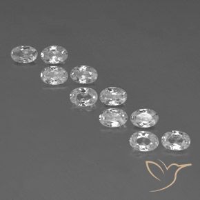 6.95ctw Natural Branco Zircão, oval, VVS-VS