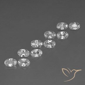 Pedras preciosas de Zircão Branco natural de 7.41 ct, oval, VVS-VS