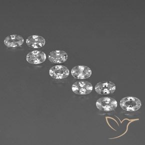 7.58ctw Natural Branco Zircão, oval, VVS-VS