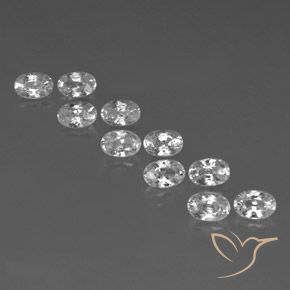 7.67ctw Natural Branco Zircão, oval, VVS-VS